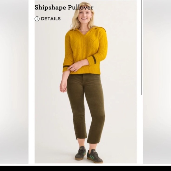 CAbi Shipshape Mustard V-Neck Pullover Sweater in Dijon Mustard Yellow - Picture 10 of 13